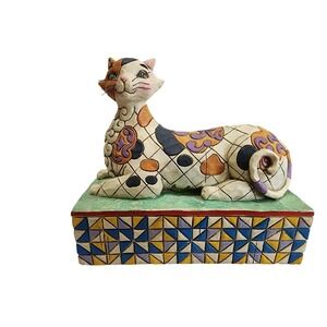 Jim Shore Heartwood Creek Calliope Calico Cat Figurine V4003863 2005 5" Retired